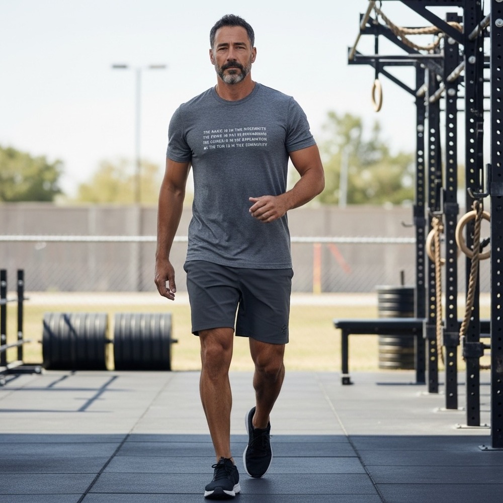 NOBULL Mens CrossFit Graphic Training T-Shirt Heather Gray Size M Quote Tee